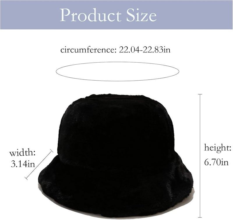 BEARUN Winter Faux Fur Furry Bucket Hat Fluffy Fuzzy Warm Hat Plush Fisherman Hat for Women Men Teens Girls - Image 5